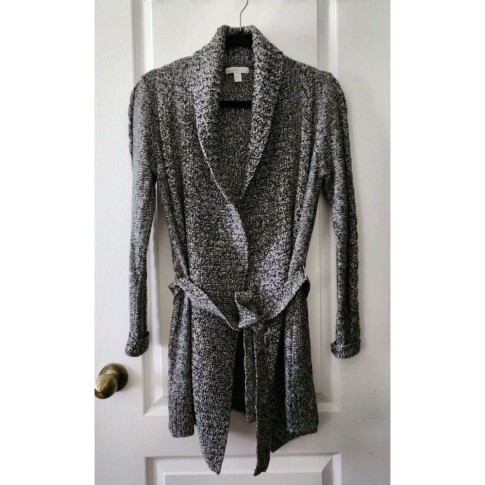 New York Company Women's Belted Cardigan Sweater Black/gray ‎ Size S